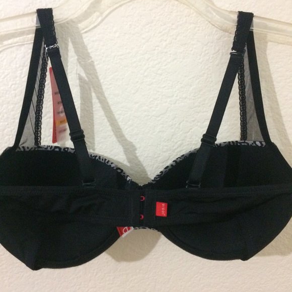 Josie Natori 34D Bra Kitten Print Black NWT - Picture 10 of 12